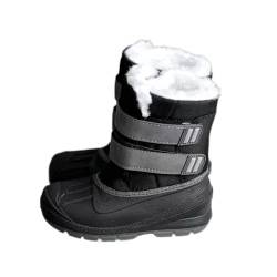 SECHRITE Kinder Winterstiefel Schneestiefel Jungen Mädchen Gummistiefel Winter Warm Gefütterte Winterschuhe Snowboots für Winter-Bootie Outdoor Schneeschuh Rutschfeste wasserdicht Schwarz 28 EU von SECHRITE