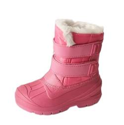 SECHRITE Schneestiefel Mädchen Jungen Winterstiefel Gefüttert Kinder Gummistiefel Für Schneeschuh Winter Wasserdicht Winterboots Snowboots Rose 23 EU von SECHRITE