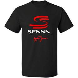 Black Tee Ayrton Senna Brazil Formula Good Male T Shirt von SEDAO