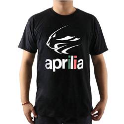Classic Aprilia The Flying Men Short Sleeve Cotton T Shirt Black von SEDAO