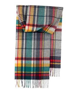 SEECOSY Schal aus 100% Lammwolle – karierter weicher warmer Schal, Geschenk für Damen und Herren von SEECOSY