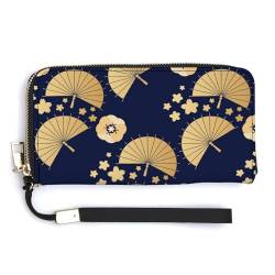 SEEKJOYS Geldbörsen für Frauen Marmor Textur Lange Frauen Geldbörse mit Wristlet Handgelenkschlaufe PU Leder Große Kapazität Multi Karten Fall Damen Geldbörsen, Japanisches Muster, 8X4 in von SEEKJOYS