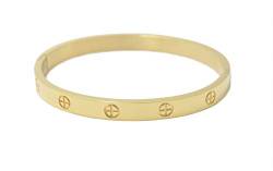 Luxus vergoldeter Edelstahl einfacher Stil Liebe Armreif Armband för Frauen (Gold Size 19) von SEFILKO
