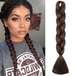 24" Haarverlängerung Crochet Braids Extensions Braiding Haar Synthetik 1 Packs/100g Mittelbraun von SEGO