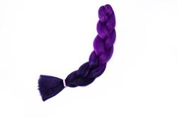 Braids Extensions Flechten Hair Extensions Crochet Haar Kunsthaar Kanekalon Colorful 1pcs-24"-100g Lila & DunkleLila von SEGO