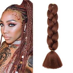 SEGO Braids Extensions Flechten Hair Extensions Crochet Haar Kunsthaar Kanekalon Colorful 1pcs-24"-100g Rotbraun von SEGO