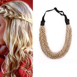 SEGO Braids Extensions Stirnband Haarband geflochtene Haarverlängerung Haarteil verstellbare Stretch Französisch Flechten Haar Beauty-Accessoire für Frauen Hell Aschbraun Mix Bleichblond Stil B-Lose von SEGO