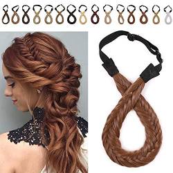 SEGO Braids Extensions Stirnband Haarband geflochtene Haarverlängerung Haarteil verstellbare Stretch Französisch Flechten Haar Beauty-Accessoire für Frauen Hellbraun Stil A-Fest von SEGO