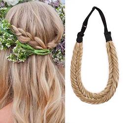 SEGO Braids Extensions Stirnband Haarband geflochtene Haarverlängerung Haarteil verstellbare Stretch Französisch Flechten Haar Beauty-Accessoire für Frauen Honigblond & Hellblond Stil B-Lose von SEGO