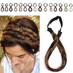 SEGO Braids Extensions Stirnband Haarband geflochtene Haarverlängerung Haarteil verstellbare Stretch Französisch Flechten Haar Beauty-Accessoire für Frauen Mittel braun & Honigblond Stil A-Fest von SEGO