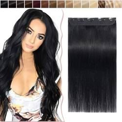 SEGO Clip in Extensions Haarverlängerungen Remy Echthaar 7A ein Teilig Haarteil 100% Human Haar Glatt von SEGO