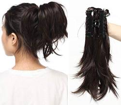 SEGO Clip in Ponytail Haarteil Extension Zopf Pferdeschwanz Haarverlängerung Dunkelbraun 95g-12"(30cm) von SEGO