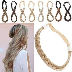 SEGO Extensions Haarband geflochtene Braids Haar Haarverlängerung verstellbare Stirnband elastische Stretch Haarteil Beauty-Accessoire für Frauen Honigblond & Bleichblond S-1.5cm（0.6") -27g von SEGO