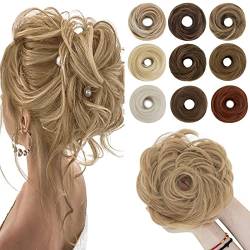 SEGO Haarteil mit Gummiband Große Dutt Haarteile Haargummi mit Haaren Extensions Pferdeschwanz Zopf für Damen (55 G) Dunkelblond von SEGO