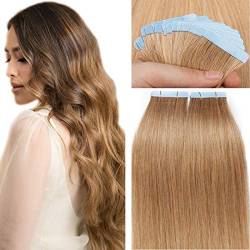 SEGO Tape Extensions Echthaar 20 Tressen/30 g Klebeband Haarverlängerung Haarteile 100% Remy Human Haar Kleber Honigblond#27 18"(45cm)-30g von SEGO