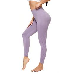 SEGRILA Sport Leggings Damen 7/8 High Waist Lang Sporthose Yogahose Gym Tights Blickdicht Lavendel, Large von SEGRILA