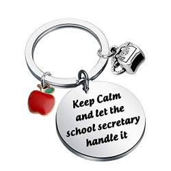 SEIRAA Schulsekretär Geschenk Sekretär Wertschätzung Geschenk Keep Calm and Let the School Secretary Handle It Schlüsselanhänger (Schulsekretär-Schlüsselanhänger) von SEIRAA