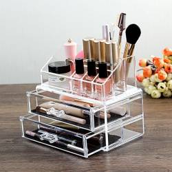 Acryl-Kosmetik-Organizer mit mehreren Schubladen, mehrschichtige Make-up-Vitrine, transparente Aufbewahrungsbox für Badezimmer, Kommode(Typ E) von SEIWEI