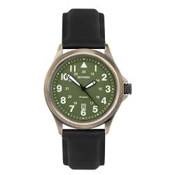 Sekonda Altitude 30103 Herren-Armbanduhr, 43 mm, Quarzuhr, analog, Datumsanzeige, schwarzes Lederarmband von SEKONDA