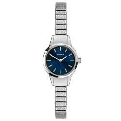 Sekonda Damen-Armbanduhr, analog, Quarzuhr, blaues Zifferblatt, silberfarbenes Erweiterungsarmband 40369 von SEKONDA