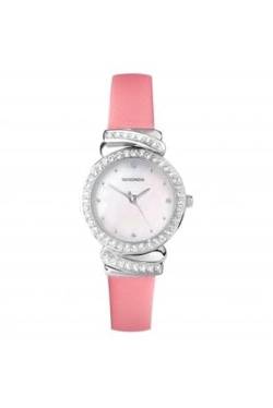Sekonda Damen-Armbanduhr mit Lederband 2271, rose, Kleid von SEKONDA