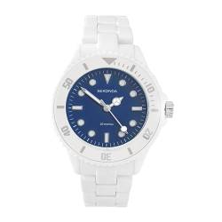 Sekonda Dive Damen-Quarzuhr mit Analoganzeige und weißem Kunststoffarmband, 36 mm, blau von SEKONDA