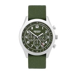 Sekonda Herren-Armbanduhr, Militärstil, Chronograph, Grün 30067, grün, Gurt von SEKONDA