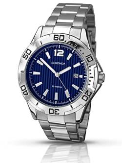 Sekonda Herren-Armbanduhr 1170, blaues Zifferblatt, blau, Armband von SEKONDA