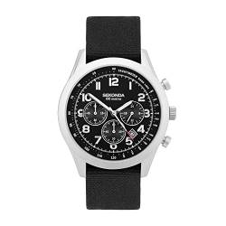 Sekonda Herren-Chronograph-Armbanduhr im Militärstil (schwarz) 30064, Schwarz von SEKONDA