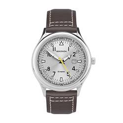 Sekonda Herren Datum klassisch Quarz Uhr mit Leder Armband 1558.27 von SEKONDA