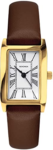 Sekonda Klassische Damen-Armbanduhr mit analogem Zifferblatt und braunem Armband 40336 von SEKONDA