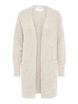 Damen Selected Lange Strickjacke mit Taschen | Open Stretch Casual Cardigan | Knitted Coat SLFLULU, Farben:Beige-2, Größe:L von SELECTED FEMME