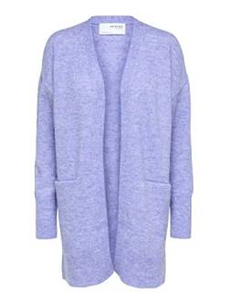 Damen Selected Lange Strickjacke mit Taschen | Open Stretch Casual Cardigan | Knitted Coat SLFLULU, Farben:Lavendel, Größe:XS von SELECTED FEMME