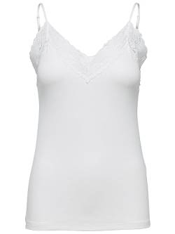 SELECTED FEMME Damen SLFMANDY Rib LACE NOOS Lacee Singlet, Snow White, XS (10er Pack) von SELECTED FEMME