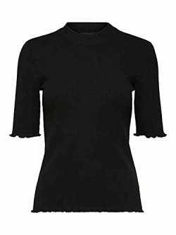 SELECTED FEMME Damen Slfanna 2/4 Crew Neck Tee Noos T Shirt, Schwarz, S EU von SELECTED FEMME