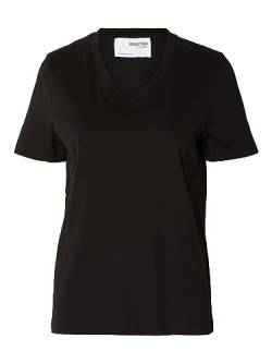 SELECTED FEMME Damen Slfessential V-neck Tee Noos T Shirt, Schwarz, XL EU von SELECTED FEMME