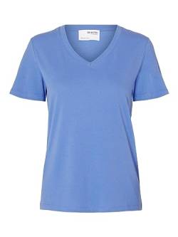 SELECTED FEMME Damen Slfessential V-neck Tee Noos T Shirt, Ultramarine, S EU von SELECTED FEMME