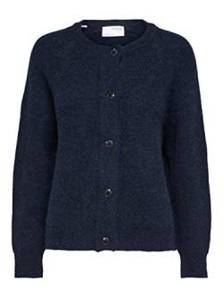 SELECTED FEMME Damen Slflulu Ls Knit Short Cardigan B Noos Strickjacke, Dark Sapphire, M EU von SELECTED FEMME