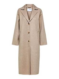 SELECTED FEMME Damen Slfnew Tama Handmade Wool Coat B Noos Mantel, Sandshell, 38 EU von SELECTED FEMME