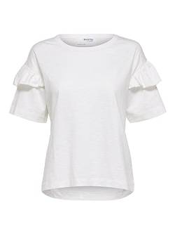 SELECTED FEMME Damen Slfrylie Florence Tee M Noos T Shirt, Weißmeliert, M EU von SELECTED FEMME