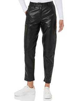 SELECTED FEMME Women's SLFMARIE MW Leather Pants W NOOS Hose, Schwarz, 34 von SELECTED FEMME