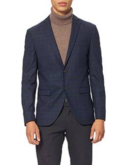 SELECTED HOMME BLACK Herren SLHSLIM-MYLOBILL DKBLU GR CHK BLZ B NOOS Blazer, Dark Blue/Checks:Grey, 98 von SELECTED FEMME