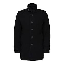 SELECTED HOMME BLACK Herren SLHNOAH W Coat B Mantel, Black/Pattern:Twill, M von SELECTED HOMME BLACK