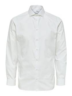 SELECTED HOMME BLACK Herren SLHSLIMETHAN Shirt LS Cut Away B NOOS Hemd, Bright White, XL von SELECTED HOMME BLACK