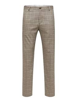 SELECTED HOMME BLACK Men's SLHSLIM-MYLOLOGAN BRWN Check TRS B NOOS Hose, Brownie/Checks:Check, 46 von SELECTED HOMME BLACK