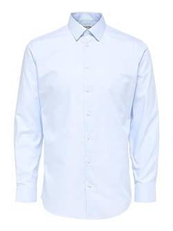 SELECTED HOMME Herren Slhslimethan Shirt Ls Classic B Noos, Light Blue, L von SELECTED HOMME BLACK