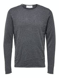 SELECTED HOMME Herren Slhrome Ls Knit Crew Neck G Noos, Anthracite, XL von SELECTED HOMME GREY