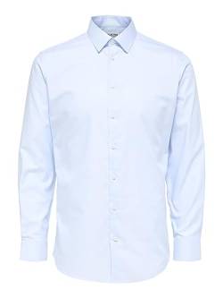 SELECTED HOMME BLACK Herren SLHSLIMETHAN Shirt LS Classic B NOOS Hemd, Light Blue, XL von SELECTED HOMME