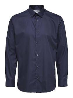 SELECTED HOMME BLACK Herren SLHSLIMETHAN Shirt LS Classic B NOOS Hemd, Peacoat, L von SELECTED HOMME