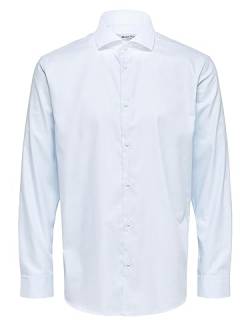 SELECTED HOMME BLACK Herren SLHSLIMETHAN Shirt LS Cut Away B NOOS Hemd, Light Blue, L von SELECTED HOMME